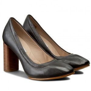 NEW CLARKS GRACE EVA BLACK LEATHER PUMPS